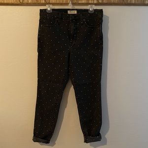 Madewell Gold Fleck 10” High Rise Skinny Jeans